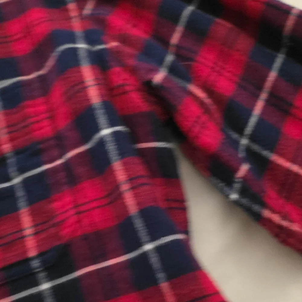 J. Crew Red and Navy Plaid Flannel Shirt